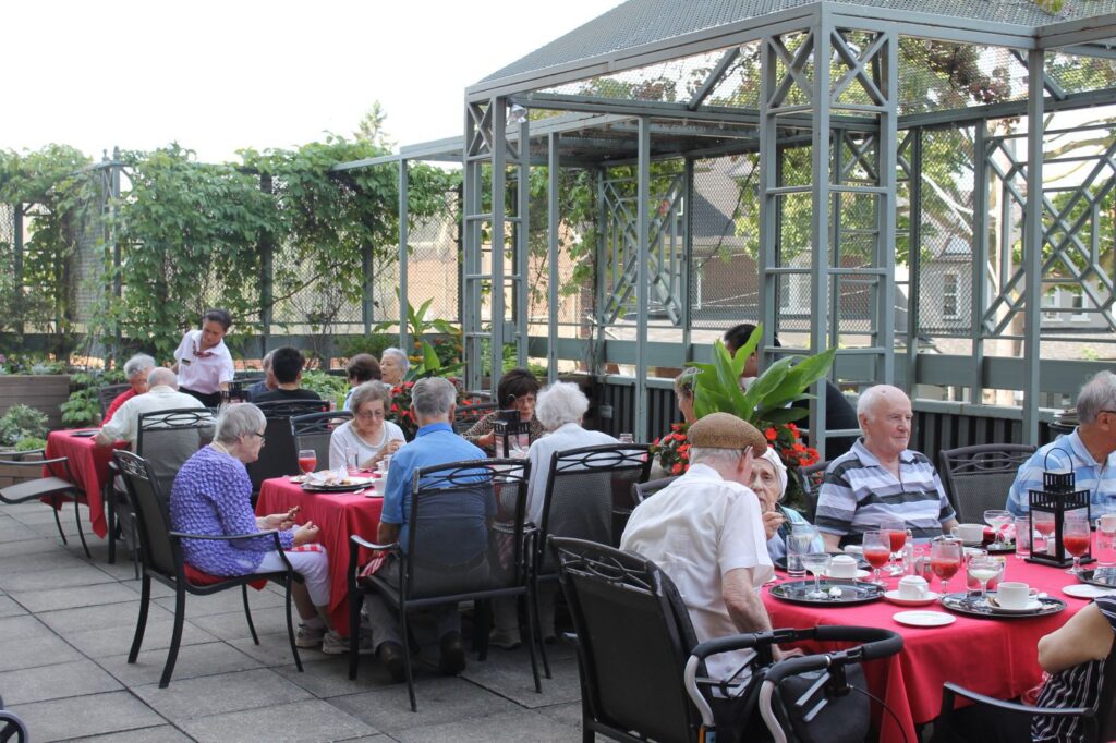 Garden terrace at retirement living centre