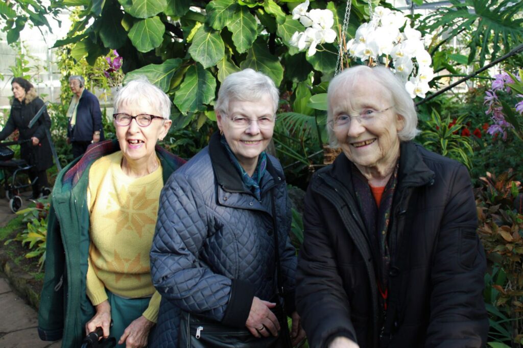 seniors ladies enjoying their time outside retirement living centre in Toronto