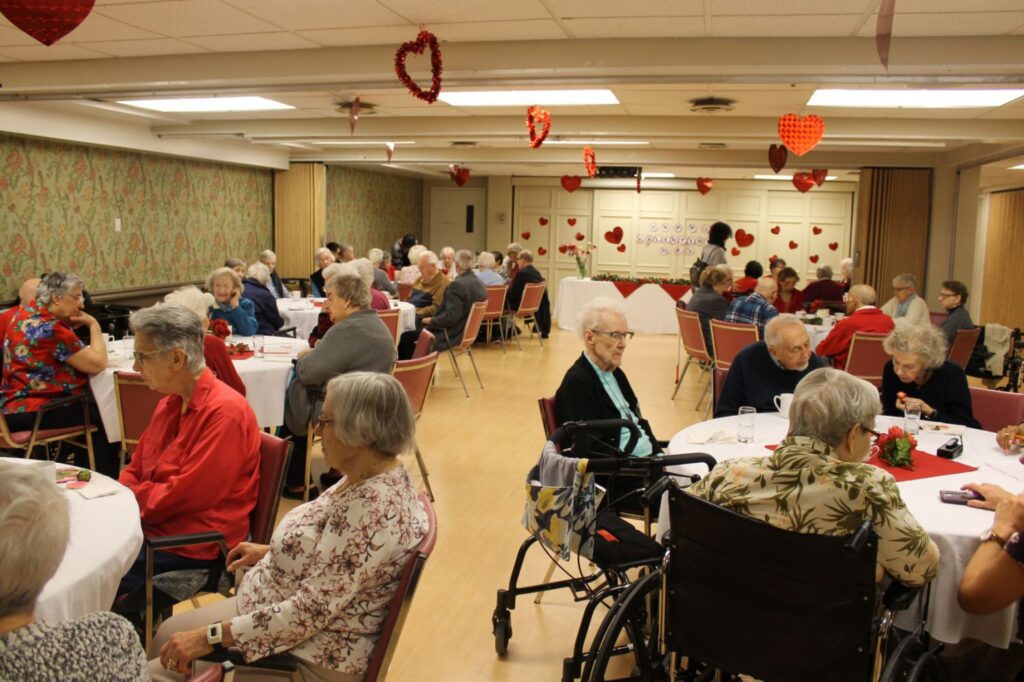 seniors party at assisted living centre in Toronto